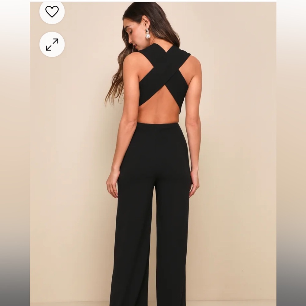 Thinking Out Loud Black Backless Jumpsuit